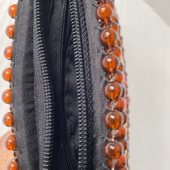 HANDMADE Wood & Bead African Inspired Wallet Brown Pink & Tan\Natural Unique - Picture 9 of 16